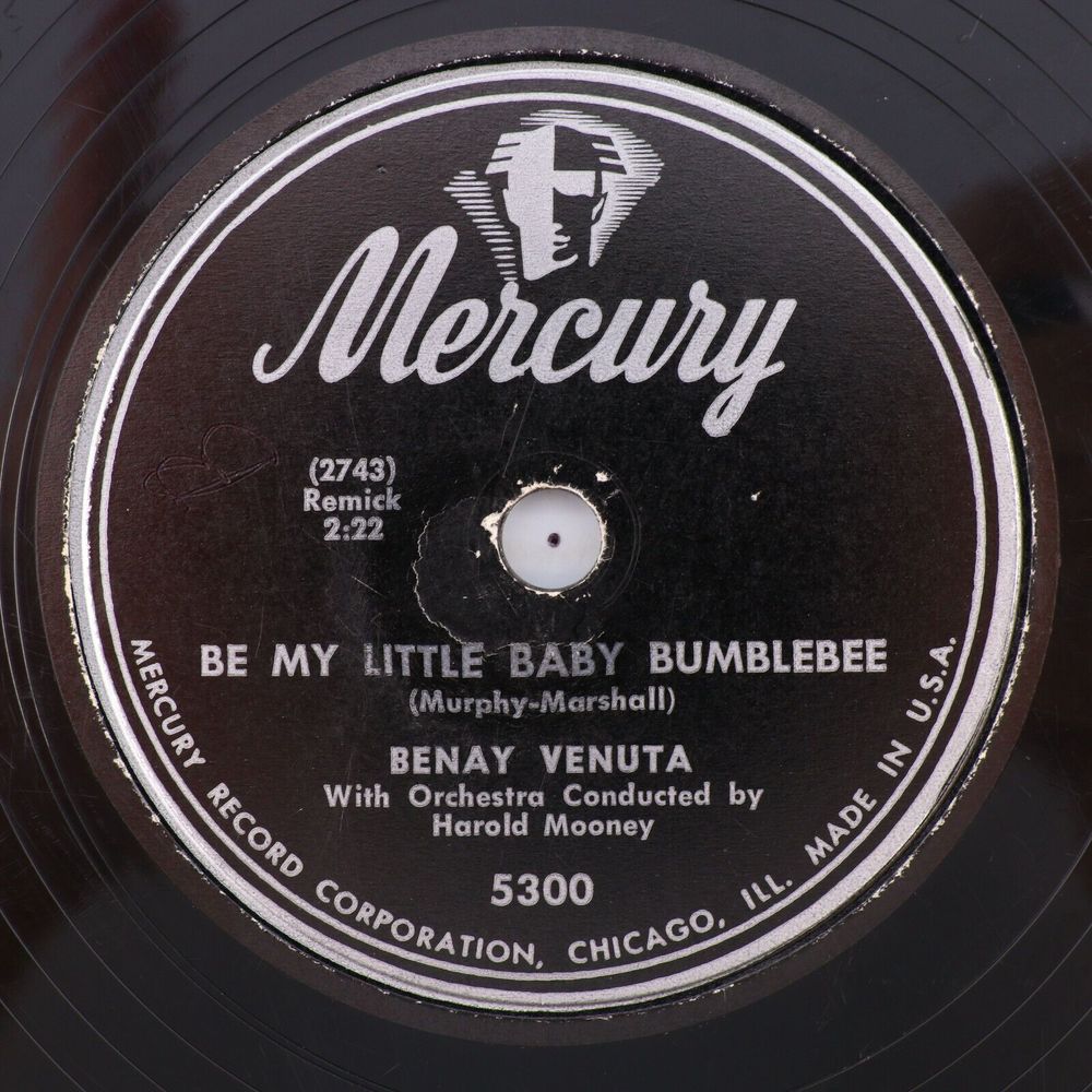 Benay Venuta – Be My Little Baby Bumblebee/He's A Devil 1949 78 rpm Record 5300